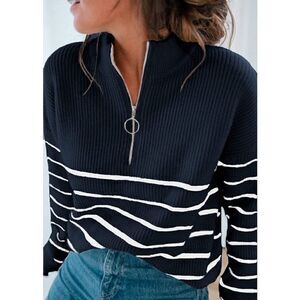 Striped Quarter Zip